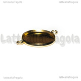 Connettore Tondo in Acciaio Inox Dorato per cammeo 18mm