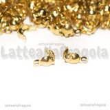 Coppia Coprinodo in Acciaio Dorato 6x4mm