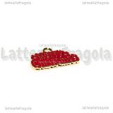 Charm Merry Christmas in metallo dorato smaltato rosso 12.5x20mm