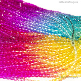 Perle mezzocristallo sfaccettato colori sfumati 3x2.8mm filo 37cm