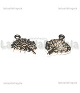 Charm Cervello in metallo argento antico 12.5x14mm