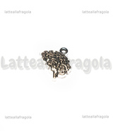 Charm Cervello in metallo argento antico 12.5x14mm