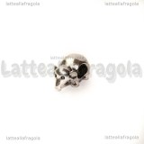 Elefante foro largo in metallo argento antico 16x9mm