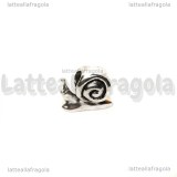 Lumaca foro largo in metallo argento antico 15x13mm