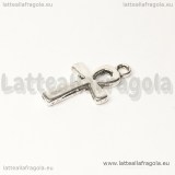 Charm Ankh in metallo argento antico 22x13mm