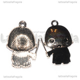 Ciondolo Voldemort della saga Harry Potter in metallo dorato smaltato 28x19mm