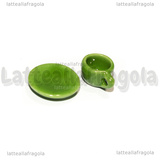 Set Tazzina e Piattino in ceramica verde bordi tondi 12mm