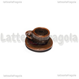Set Tazzina e Piattino in ceramica caffè lucido bordi lisci 10mm