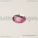 Cabochon Tondo in acrilico sfaccettato rosa 16mm