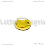 Set Tazzina e Piattino in ceramica gialla bordi tondi 12mm