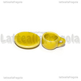 Set Tazzina e Piattino in ceramica gialla bordi tondi 12mm