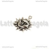 Charm Sole in metallo argento antico 23x19mm