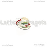 Set tazzina con piattino in ceramica bianca decorazione tulipani 10mm