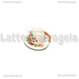Set Tazzina e Piattino in ceramica fantasia fiori arancio bordi lisci 10mm