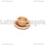 Set Tazzina e Piattino in ceramica salmone bordi fiore 10mm