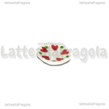Piattino in Ceramica Bianca Fantasia Cuori e pallini 16mm 