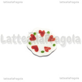Piattino in Ceramica Bianca Fantasia Cuori e pallini 16mm