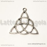 Ciondolo Triquetra in metallo argento antico 30x29mm