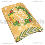 Scatola a Cuscino in Cartone Fantasia Merry Christmas 7.3x11.9x6x2.6cm