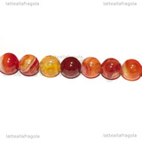 Perle in Agata Rossa Striata 6mm filo 36cm circa