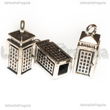 Ciondolo Tardis 3D in metallo argento antico 23x28x8mm