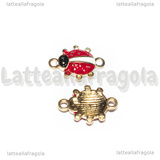 Connettore Coccinella in metallo dorato smaltato 17.5x12.5mm