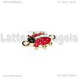 Connettore Coccinella in metallo dorato smaltato 17.5x12.5mm
