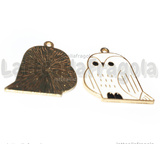 Ciondolo Edvige della saga Harry Potter in metallo dorato smaltato 25x24mm