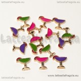 3 Charms Floating Bicchiere in metallo dorato smaltato 7mm