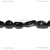 Pepite in Quarzo Ossidiana 8-14x6-8x4-8mm Filo 39cm