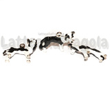 Ciondolo Cane Border Collie 3D in metallo argentato smaltato 32x26mm