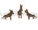 Ciondolo Cane Dobermann 3D in metallo argentato smaltato 35x26mm