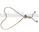 Base Bracciale con Catena a cordoncino in Acciaio Inox