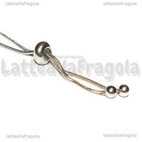 Base Bracciale con Catena a cordoncino in Acciaio Inox