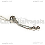 Base Bracciale con Catena a cordoncino in Acciaio Inox