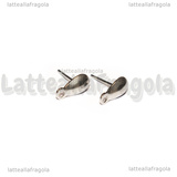 Coppia Orecchini a perno in Acciaio Inox Goccia 10x5mm