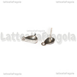 Coppia Orecchini a perno in Acciaio Inox Goccia 10x5mm