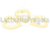 3 Ciondoli Cuore in legno color vaniglia 25x22mm