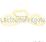 3 Ciondoli Cuore in legno color vaniglia 25x22mm