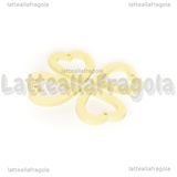 3 Ciondoli Cuore in legno color vaniglia 25x22mm