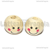 3 Testa in Legno naturale foro passante 19x18mm