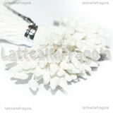 90 Pistilli artificiali bianchi iridescenti in cotone e gesso testa da 3mm