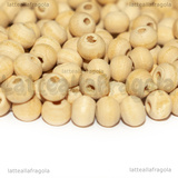 50 Perle in Legno naturale 5x4mm