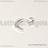 Ciondolo lettera C in metallo Silver plated 15x9.5mm