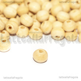 50 Perle in Legno naturale 5x4mm