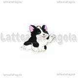Ciondolo Cane Border Collie in metallo argentato smaltato 27x20mm