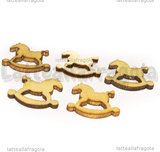 5 Cavallo a Dondolo in Legno Naturale 21x20.5mm