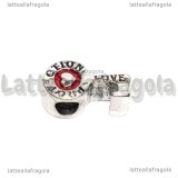 Chiave Protezione Amore foro largo in metallo smaltato 18x10mm