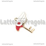 Ciondolo Card Captor Sakura Chiave modello A in metallo dorato smaltato 31x33mm