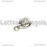 Charm Coccinella double-face in metallo argento antico 15x9mm